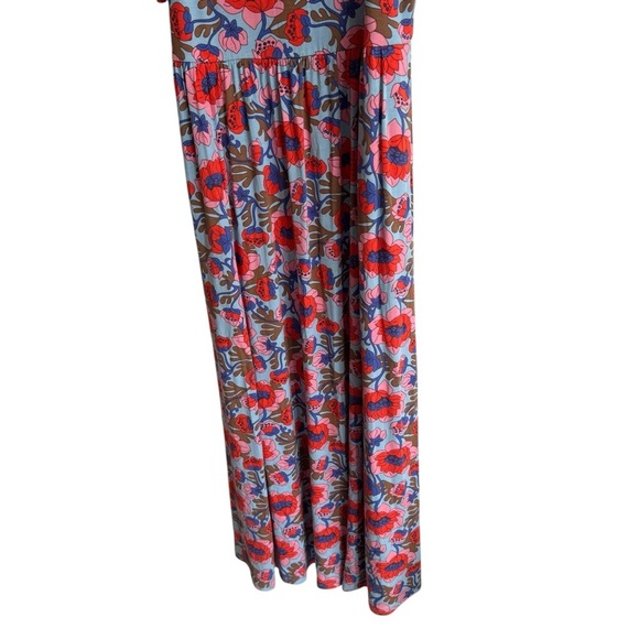 Boden Smock Detail Jersey Maxi Dress, Dusty Blue Terrace Bud, Size 10 - Picture 7 of 11